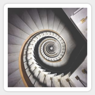 Marble golden spiral stairs Sticker